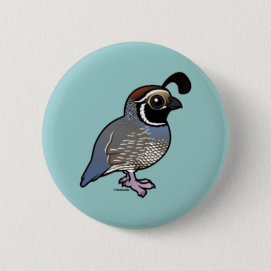 Badge Rond 5 Cm Cute California Quail (Devant)