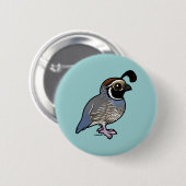 Badge Rond 5 Cm Cute California Quail (Devant & derrière)