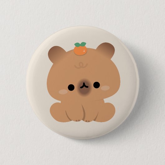 Badge Rond 5 Cm Cute Capybara (Devant)