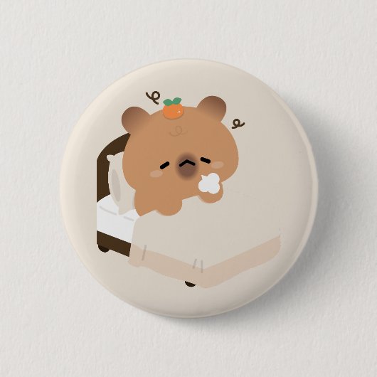 Badge Rond 5 Cm Cute Capybara (Devant)