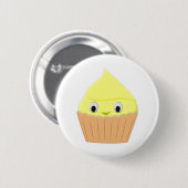 Badge Rond 5 Cm Cute Cartoon Citron Cupcake (Devant & derrière)