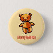 Badge Rond 5 Cm Cute Cartoon Teddy Bear Pun Illustration (Devant)