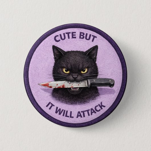 Badge Rond 5 Cm Cute Cat (Devant)