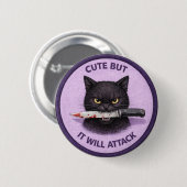 Badge Rond 5 Cm Cute Cat (Devant & derrière)