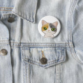 Badge Rond 5 Cm Cute Cat Clico (En situation)