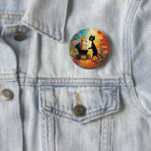 Badge Rond 5 Cm Cute Cat Giraffe Button (En situation)