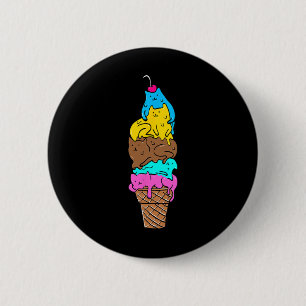 Badge Rond 5 Cm Cute Cat Ice Cream - Kitty Cat Dessert Shirt 1