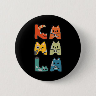 Badge Rond 5 Cm Cute Chat Letting Positif