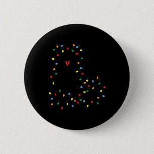 Badge Rond 5 Cm Cute Chat Noël Lumière Graphique Chat Noir Maman L