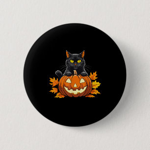 Badge Rond 5 Cm Cute Chat noir Citrouille Halloween Costume Éffray