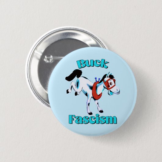 Badge Rond 5 Cm Cute Cheval Rétro - Fascisme Buck (Devant & derrière)