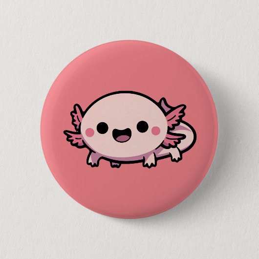 Badge Rond 5 Cm Cute Chibi Axolotl (Devant)