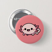 Badge Rond 5 Cm Cute Chibi Axolotl (Devant & derrière)