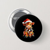 Badge Rond 5 Cm Cute Christmas Baby Highland Cow F Thanksgiving  (Devant & derrière)