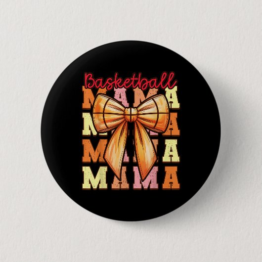 Badge Rond 5 Cm Cute Coquette Bow Jeu Jour Basketball Mama Pour Ma (Devant)