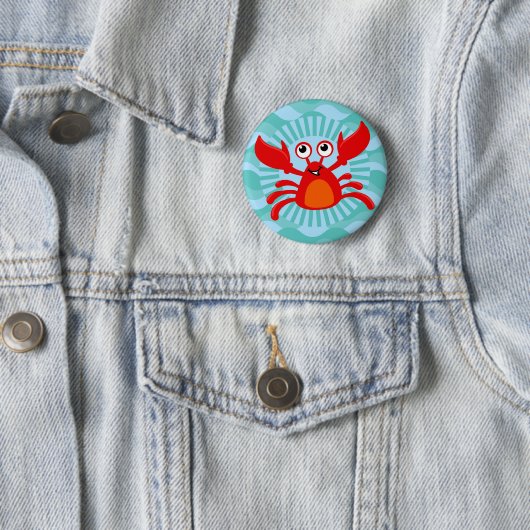Badge Rond 5 Cm Cute Crab (En situation)