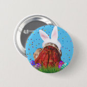 Badge Rond 5 Cm Cute crabe de lapin de Pâques (Devant & derrière)