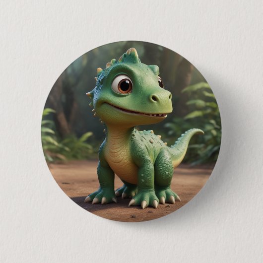 Badge Rond 5 Cm Cute Dinosaur (Devant)
