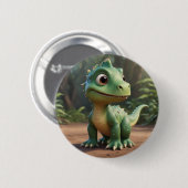 Badge Rond 5 Cm Cute Dinosaur (Devant & derrière)