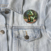 Badge Rond 5 Cm Cute Dinosaur (En situation)
