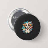 Badge Rond 5 Cm Cute Dog Paint Splash Vector Art_1 (Devant & derrière)