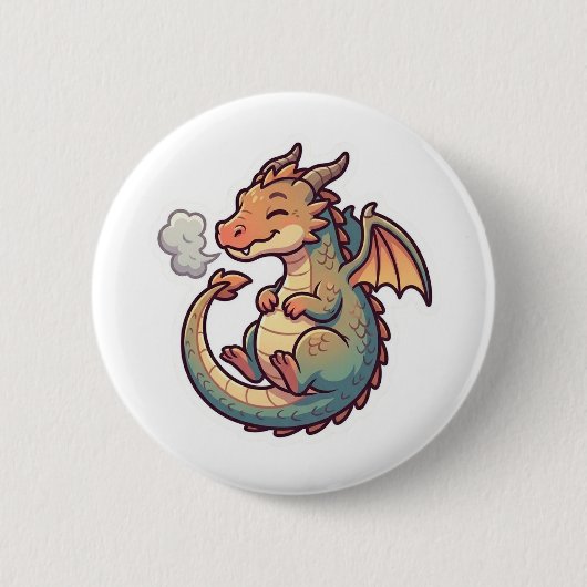 Badge Rond 5 Cm Cute Dragon Zodiac (Devant)