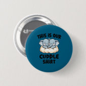 Badge Rond 5 Cm Cute Elephant Couple This Is Our Cuddle  (Devant & derrière)