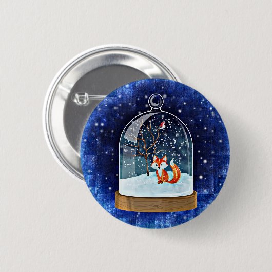 Badge Rond 5 Cm Cute fox inside (Devant & derrière)