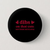 Badge Rond 5 Cm Cute Funny Valentine's Day Software Developer Wome (Devant)