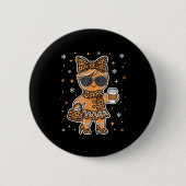 Badge Rond 5 Cm Cute Gingerbread Leopard Coquette Christmas Xmas G (Devant)