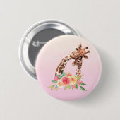 Badge Rond 5 Cm Cute Giraffe Aquarelle Maman & Bébé (Devant & derrière)
