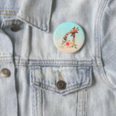 Badge Rond 5 Cm Cute Giraffe Aquarelle Maman & Bébé (En situation)