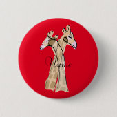 Badge Rond 5 Cm Cute Giraffe Couple Thunder_Cove (Devant)