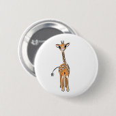 Badge Rond 5 Cm Cute Giraffe drawing, safari animals (Devant & derrière)