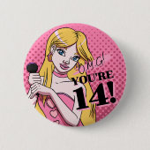 Badge Rond 5 Cm Cute Girly Pink Singer Ado 14e anniversaire (Devant)