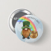 Badge Rond 5 Cm Cute Gnome Pot of Gold Custom St Patrick's Day (Devant & derrière)
