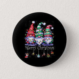 Badge Rond 5 Cm Cute Gnomes Merry Christmas Light Family Gnome Xma