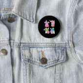Badge Rond 5 Cm Cute Gnomes Tri-blend Premium (En situation)