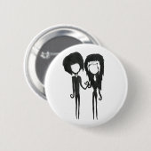 Badge Rond 5 Cm Cute Goth Boy and Girl Alternative Art (Devant & derrière)