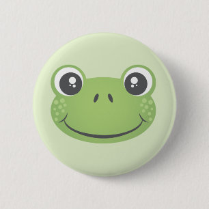 Badge Rond 5 Cm Cute Grenouille verte   Bouton