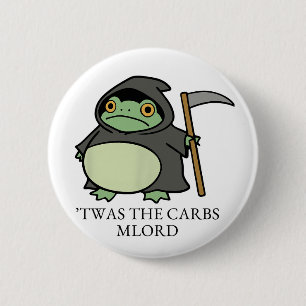 Badge Rond 5 Cm Cute Grim Reaper Frog – C'étaient les glucides, M'
