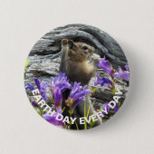Badge Rond 5 Cm Cute Ground Squirrel Nature Jour des terres photo (Devant)