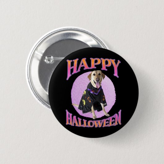 Badge Rond 5 Cm Cute Halloween Labrador (Devant & derrière)