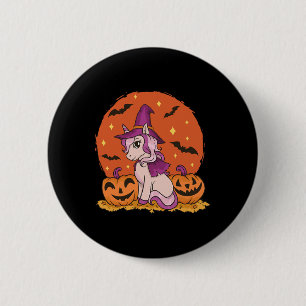 Badge Rond 5 Cm Cute Halloween Unicorne Citrouille Halloween autom