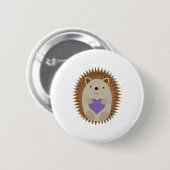 Badge Rond 5 Cm Cute Hedgehog (Devant & derrière)