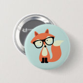 Badge Rond 5 Cm Cute Hipster Red Fox (Devant & derrière)