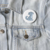 Badge Rond 5 Cm Cute Howling Wolf Pup (En situation)