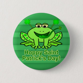 Badge Rond 5 Cm Cute Irlandaise Saint Patrick's Day Frog