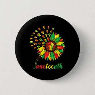 Badge Rond 5 Cm Cute Junetten Fist Tournesol Noir Afrique Amérique