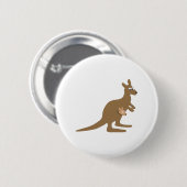 Badge Rond 5 Cm Cute Kangaroo et Joey (Devant & derrière)